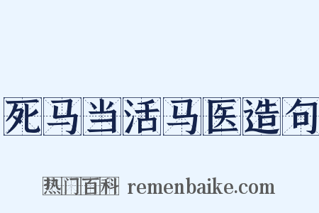死马当活马医造句是什么意思的图片